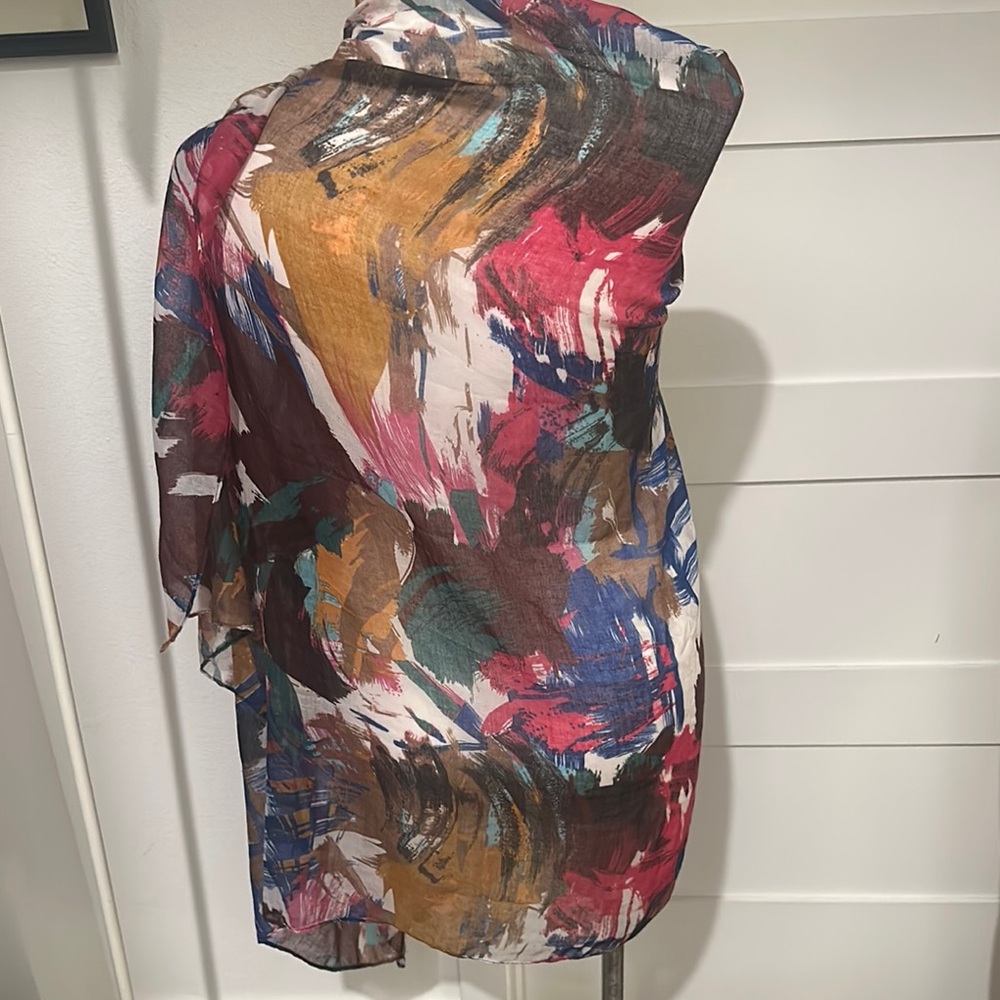 Colorful Abstract Print Scarf/Wrap - Picture 4 of 10